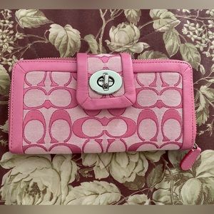 Pink Coach zip wallet